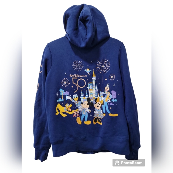Disney Tops - Walt Disney World 50th Anniversary Zip Hooded Hoodie Sweatshirt size Medium